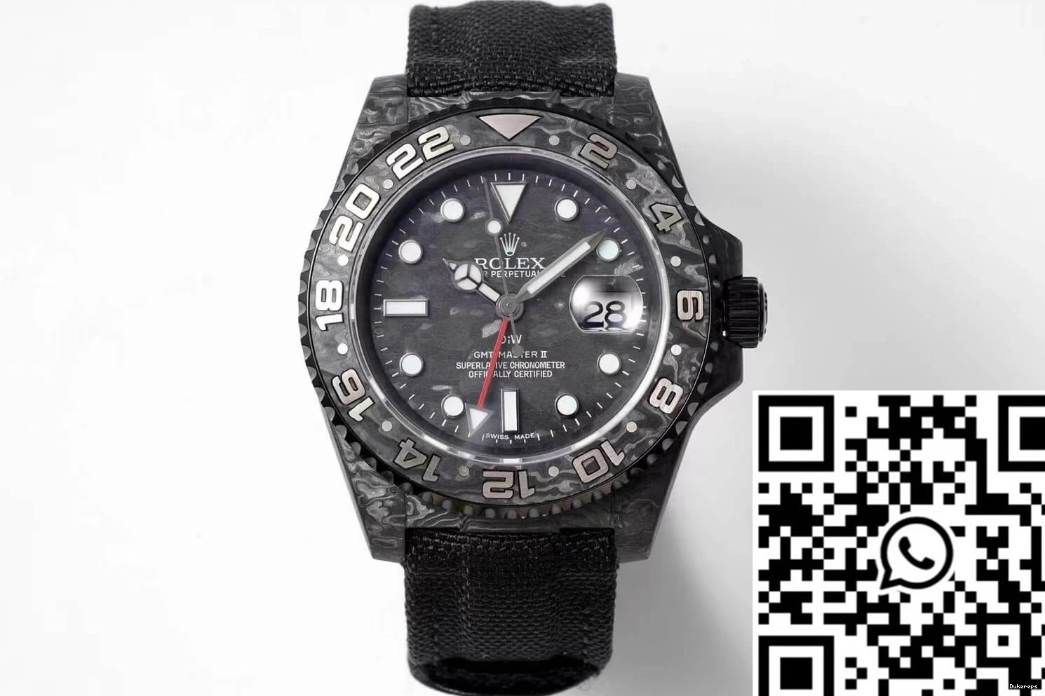 Carbon Lightweight Black Strap Fiber Fabric Diw II GMT-MASTER Rolex 1184 0809